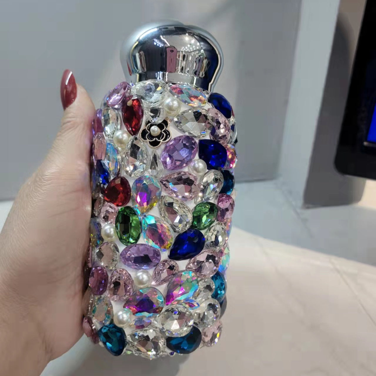 Wholesale Diamond Inlaid Large Stone Stainless Steel Thermos Bottles